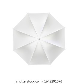 White open umbrella on a white background, blank for design, vector.