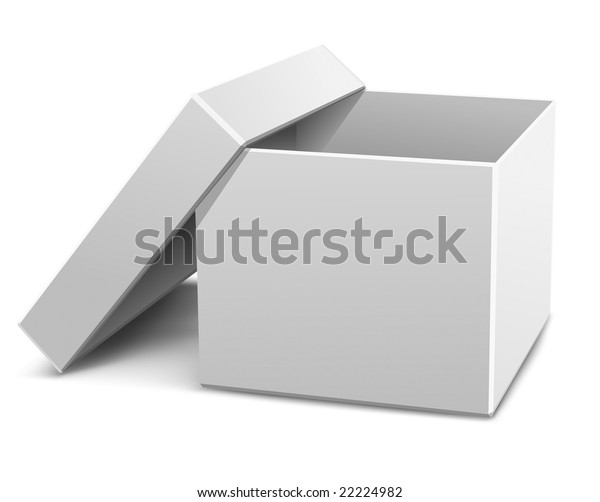 White Opened Cardboard Box Vector Illustration Stock Vector (Royalty