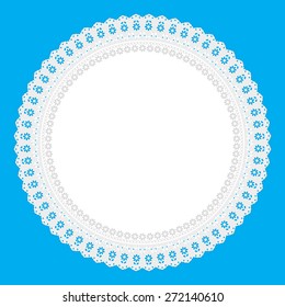 white openwork serviette on blue background