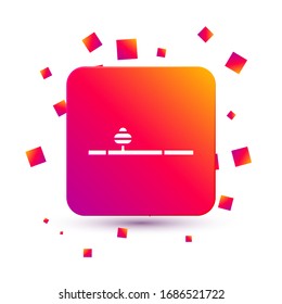 Icono de tubo de opio blanco aislado en fondo blanco. Botón Color cuadrado. Ilustración vectorial