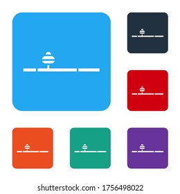 Weiße Opiumpfeife Symbol einzeln auf weißem Hintergrund. Die Symbole werden in den Tasten für das Farbquadrat eingestellt. Vektorgrafik