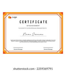 white and orange award certificate design template