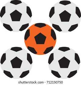 White and orange ball
