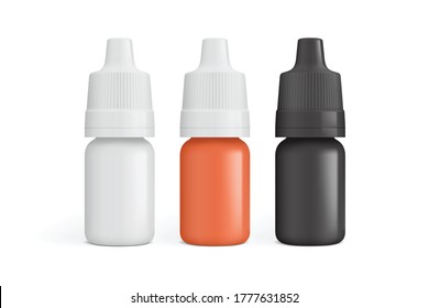 white, orange and black jar for medicinal drops isolated on a white background vector mock up