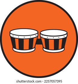 White and orange bongo's in circle