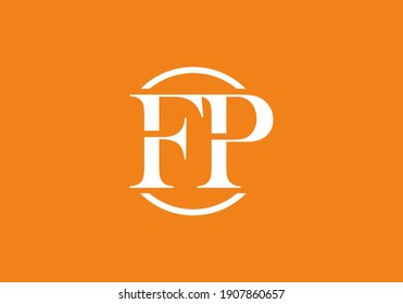 White orange FP initial letter logo design