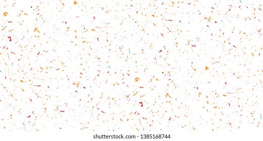 White and orange grungy recycled speckled elements natural terrazzo camouflage textured surface seamless repeat vector pattern