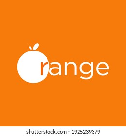 White orange logo design on orange background. Vector illustration