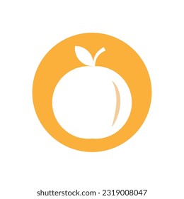 White orange logo design on orange background. Vector illustration