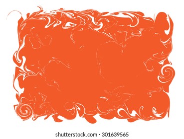 White and orange oil color illustration vector art wallpaper.