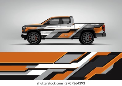 Abrigo pickup blanco y naranja con paneles geométricos en capas con Formas técnicas inspiradas en las carreras. EPS de Vector editable incluido.