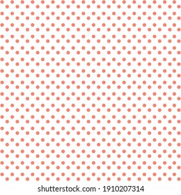 White and orange Polka Dot seamless pattern. Vector background.