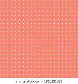 White and orange Polka Dot seamless pattern. Vector background.