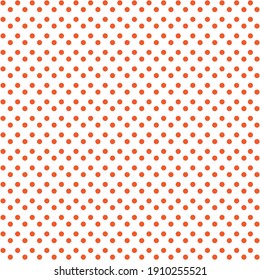 Patrón sin fisuras de Polka Dot blanco y naranja. Para manteles, ropa, camisas, vestidos, papel, ropa de cama, mantas, edredones y otros productos textiles. Fondo vectorial.