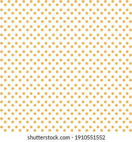 White and orange Polka Dot seamless pattern. Vector background.