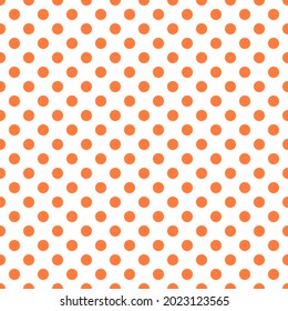 Patrón sin fisuras de Polka Dot blanco y naranja. En el caso de las setas, manteles, ropa, camisas, vestidos, papel, ropa de cama, mantas, edredones y otros productos textiles. Fondo vectorial.