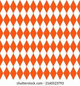 White and orange rhombuses seamless pattern.