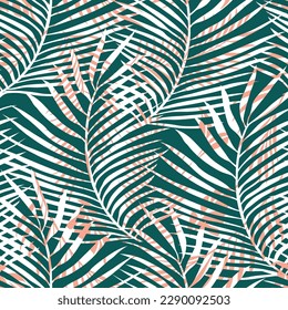 white and orange seamless vector texture leaf pattern on green background
