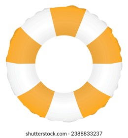 White and orange swim ring. vector illustration