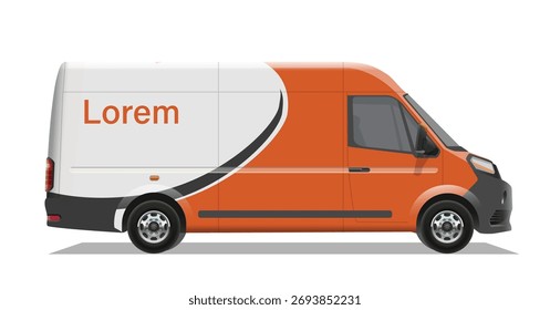 Mockup design carro vetor - van mockup design visão lateral em fundo branco isolado