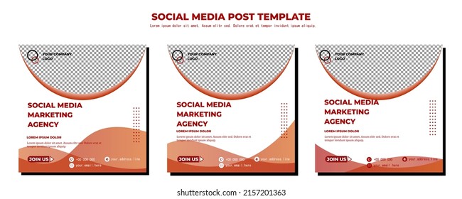 White Orange Vector Social Media Post Template, vector art illustration and text
