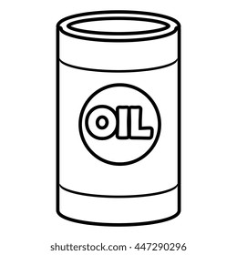 white orbed  oil container front view over isolated background, vector illustration 