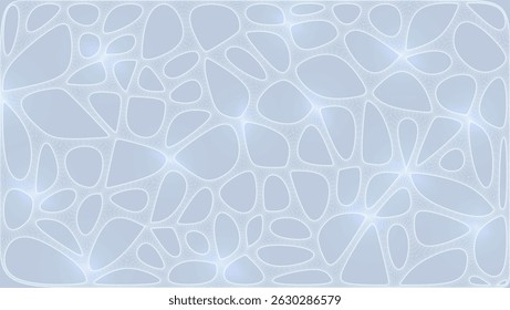 White Organic Cell Pattern With Neural Texture. Abstract Voronoi Network. Ai Bg With Neuron And Synapse Geometry. Cyber Grid And Mesh. Techno Background With Dynamic Lines And Curve. Biology Structure