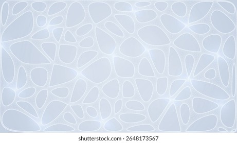 White Organic Cell Pattern With Neural Texture. Abstract Voronoi Network. Ai Bg With Neuron And Synapse Geometry. Cyber Grid And Mesh. Techno Background With Dynamic Lines And Curve. Biology Structure