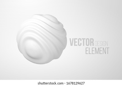 White organic shape 3d sphere isolated on white background. Trend design for web pages, posters, flyers, booklets, magazine covers, presentations. Vector illustration EPS10