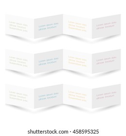 White Origami Paper Banners with shadows and place for text. Three elements for design business or web background. Vector set
