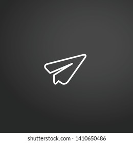 White Origami Plane vector icon. White Origami Plane concept stroke symbol design. Thin graphic elements vector illustration, outline pattern for your web site design, logo, UI. EPS 10.