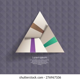 white origami Triangle on the texture background