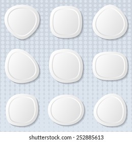 White original irregular round web buttons with shadows