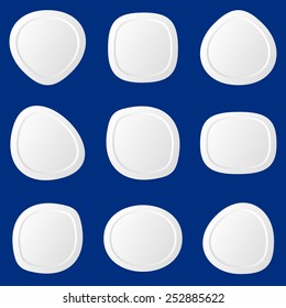 White original irregular round web buttons isolated