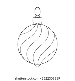 A white ornament with a blue and white swirl design. The ornament is a Christmas decoration. The design is simple and elegant, with a focus on the swirl pattern