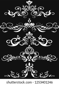 white ornament design patterns background