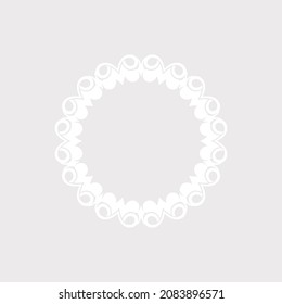 White ornamental circular pattern on light background. Card template design. Vector illustration.
