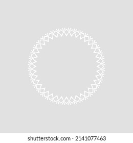 Patrón circular ornamental blanco sobre fondo gris claro. Diseño de plantilla de tarjeta. ilustración vectorial.
