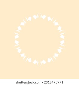 White ornamental circular pattern on light orange background. Card template design. Vector illustration.