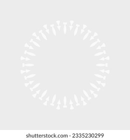 Weißes ornamentales kreisförmiges Muster auf hellgrauem Hintergrund. Kartenvorlagendesign. Vektorgrafik.