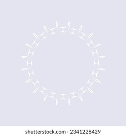 Patrón circular ornamental blanco sobre fondo morado claro. Diseño de plantilla de tarjeta. Ilustración vectorial.