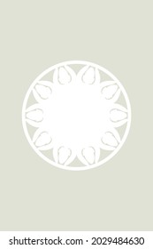 Patrón redondo ornamental blanco sobre fondo claro. Diseño de plantilla de tarjeta. Ilustración vectorial.