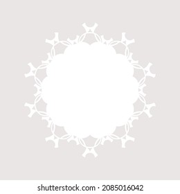 Patrón redondo ornamental blanco sobre fondo claro. Diseño de plantilla de tarjeta. Ilustración vectorial.