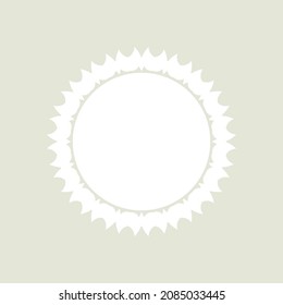 White ornamental round pattern on light background. Card template design. Vector illustration.