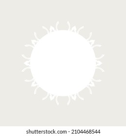 White ornamental round pattern on light background. Card template design. Vector illustration.