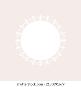 Patrón redondo ornamental blanco sobre fondo claro. Diseño de plantilla de tarjeta. Ilustración vectorial.