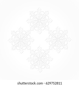 White ornate background. Geometric  square background. Vector illustration.