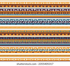 White, orsnge, purple and blue vector illustration, striped halloween, background, pumpkin, ghost, bat, zombie eye, spider, web, cute. Sillhouette flat style. 