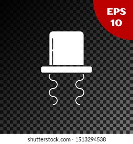 White Orthodox jewish hat with sidelocks icon isolated on transparent dark background. Jewish men in the traditional clothing. Judaism symbols.  Vector Illustration