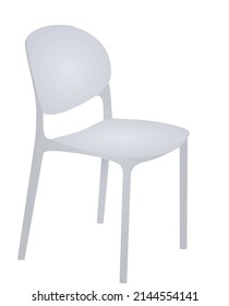 White Outdoor Chair. Vector Illustration